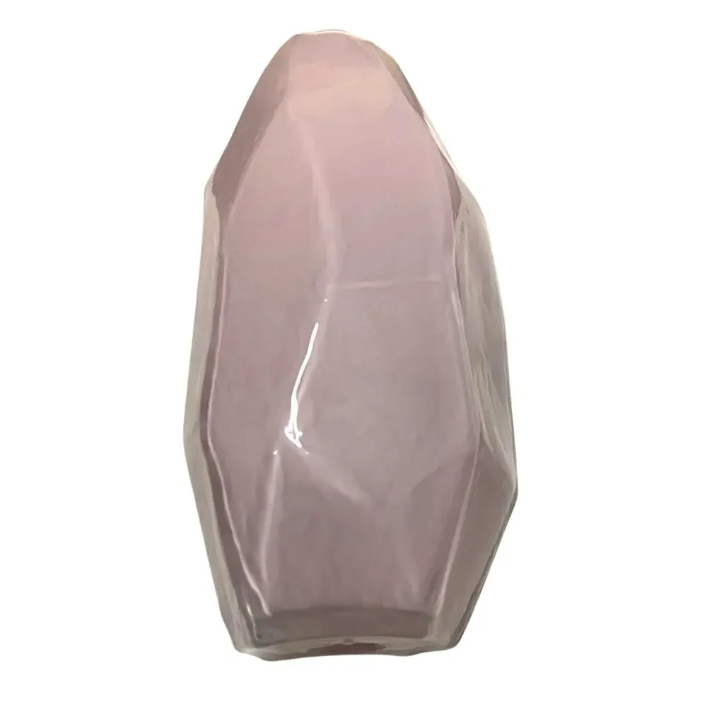 Pink Ombré Glass Flower Vase - Unique Geometrical Artsy Decor